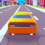 Dangerous road. Run away from cars